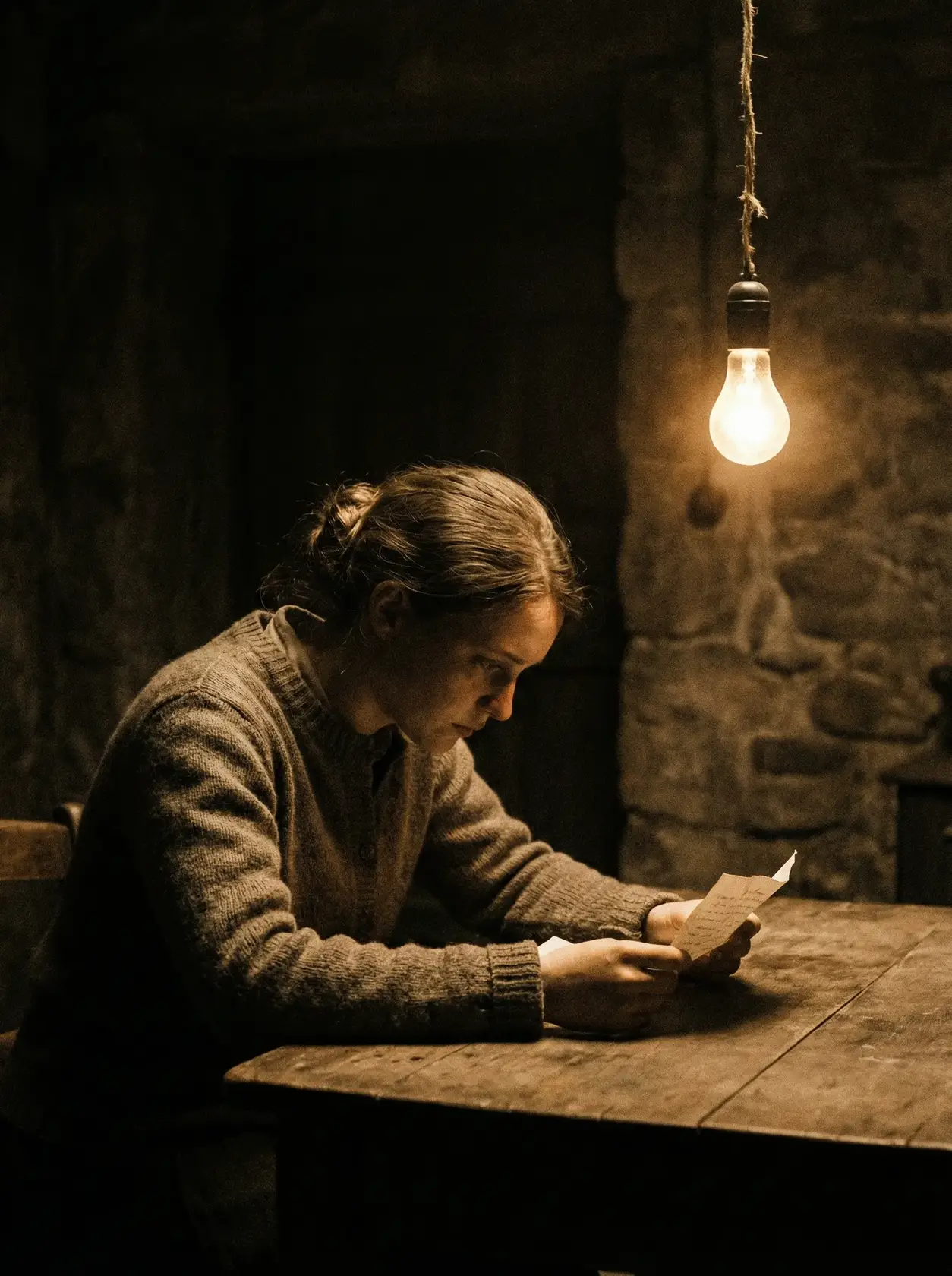 文艺电影《灯下书信》海报 - 国产